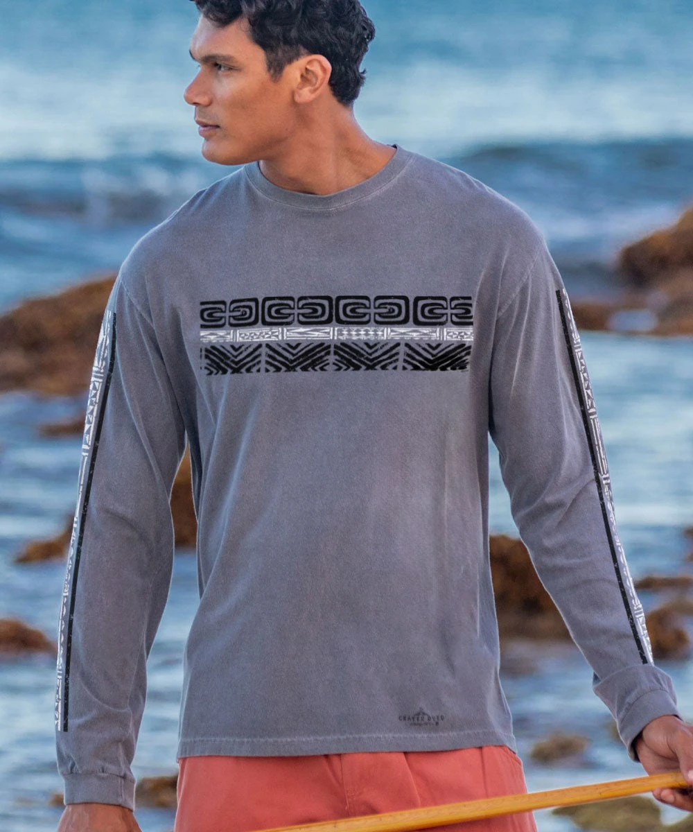Tribal Ikaika Band - Crater Dyed® Long Sleeve Crewneck T-Shirt 2 Tribal Ikaika Band - Crater Dyed® Long Sleeve Crewneck T-Shirt - Image 2