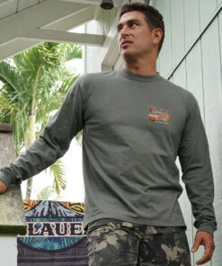 Volcano Brew - Crater Dyed® Long Sleeve Crewneck T-Shirt -Crazy Shirts Sale Store 09bf17a09f949cd602c03935abe00111