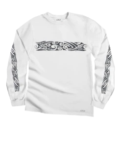 Wild Batik Band - White Long Sleeve Crewneck T-Shirt