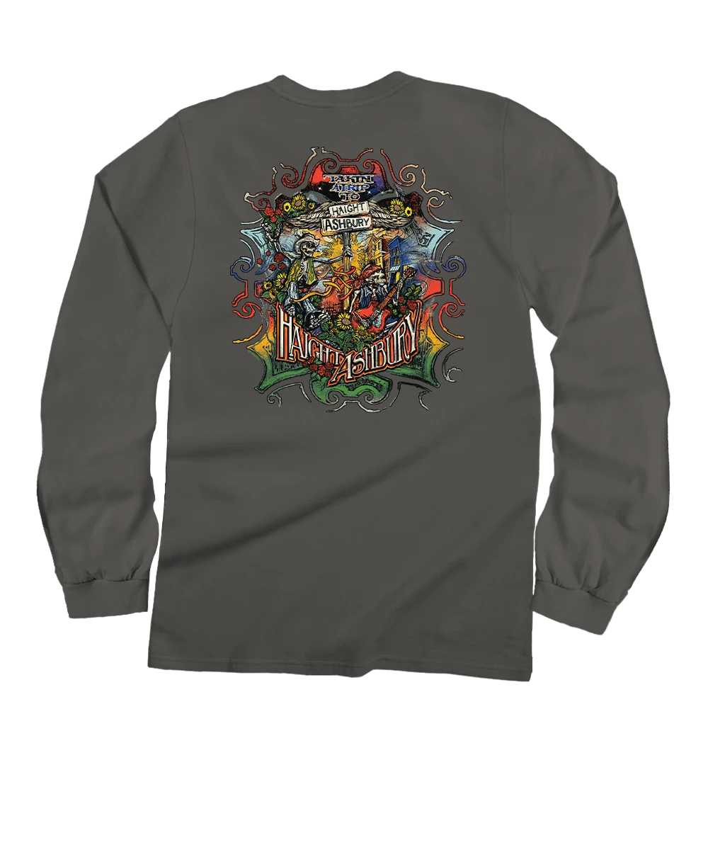 Trip To Haight Ashbury - Crater Dyed® Long Sleeve Crewneck T-Shirt 1 Trip To Haight Ashbury - Crater Dyed® Long Sleeve Crewneck T-Shirt