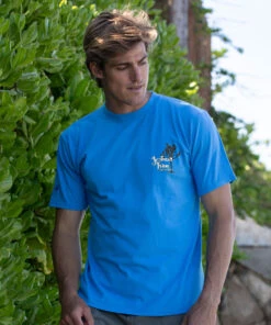 Weathered Joshua - Blue Hawaii Dyed Short Sleeve Crewneck T-Shirt -Crazy Shirts Sale Store 1020281 1A