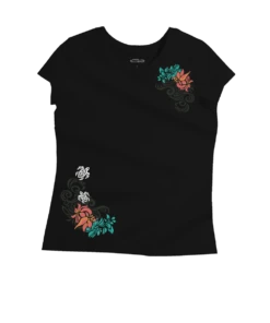 Tribal Pua Honu - Jet Black Short Sleeve Pima T-Shirt