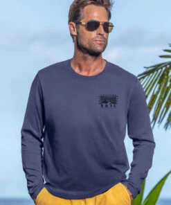 Wood Cut Vail - Smoke Long Sleeve Pima T-Shirt -Crazy Shirts Sale Store 1037461 1A