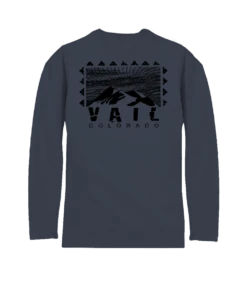 Wood Cut Vail - Smoke Long Sleeve Pima T-Shirt