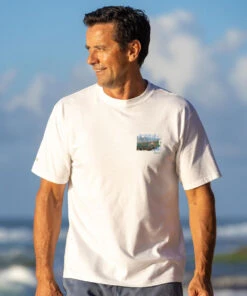Painted Hanalei - White Short Sleeve Crewneck T-Shirt 6 Painted Hanalei - White Short Sleeve Crewneck T-Shirt -Crazy Shirts Sale Store 1038722 1A
