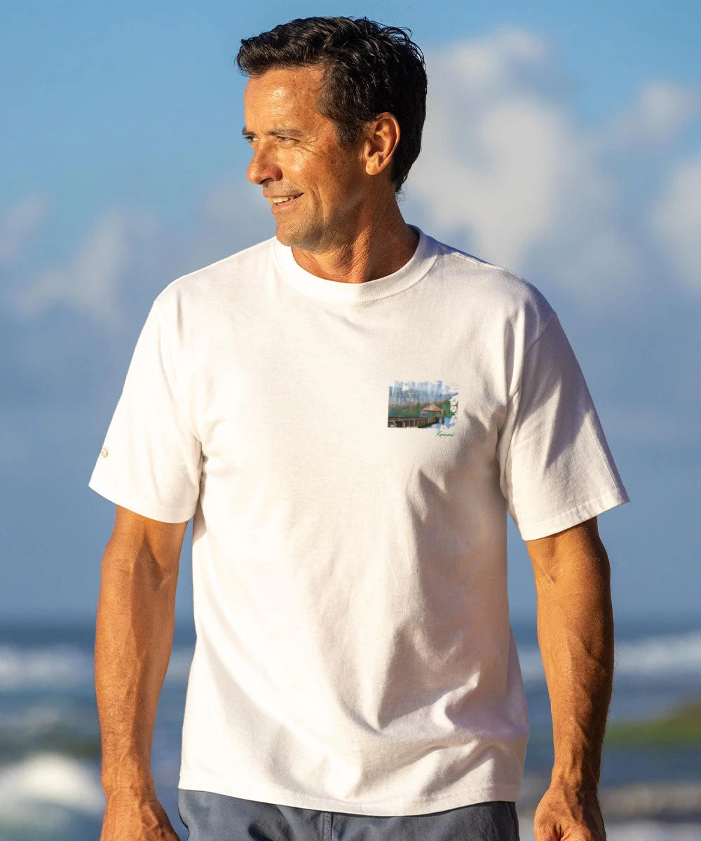 Painted Hanalei - White Short Sleeve Crewneck T-Shirt 3 Painted Hanalei - White Short Sleeve Crewneck T-Shirt - Image 3