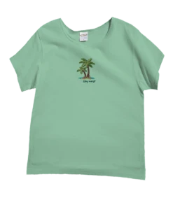 Paradise Palms - Key Lime Dyed Short Sleeve Scoop Neck T-Shirt