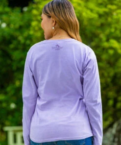 Wyland® Whale Tail Brushed - Lavender Dyed Long Sleeve Crewneck T-Shirt -Crazy Shirts Sale Store 165ebabeab818d57cd86110c1cb716ea