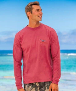 Key West Express - Paradise Red Dyed Long Sleeve Crewneck T-Shirt -Crazy Shirts Sale Store 1f1f920ce869c2bea3cf0644fd603b58
