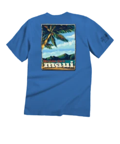 Beach Poster - Blue Hawaii Dyed Short Sleeve Crewneck T-Shirt