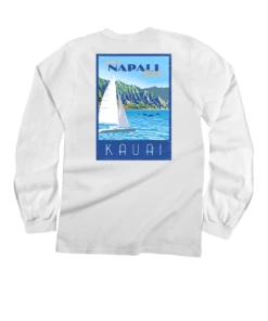 Retro Napali Poster - White Long Sleeve Crewneck T-Shirt