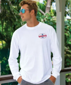 The Conch Republic - White Long Sleeve Crewneck T-Shirt -Crazy Shirts Sale Store 2002676 1A