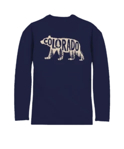 Forest Bear - Indigo Long Sleeve Pima T-Shirt