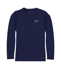 Crossed Skis - Indigo Long Sleeve Pima T-Shirt -Crazy Shirts Sale Store 2003772 1A