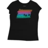 Abstract Beach - Jet Black Short Sleeve Pima T-Shirt
