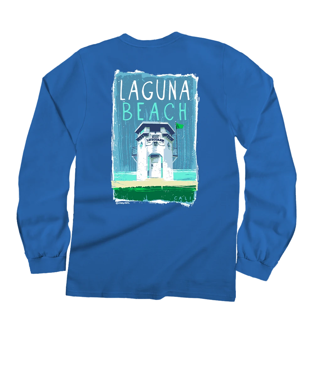 Laguna Paint - Blue Hawaii Dyed Long Sleeve Crewneck T-Shirt 1 Laguna Paint - Blue Hawaii Dyed Long Sleeve Crewneck T-Shirt