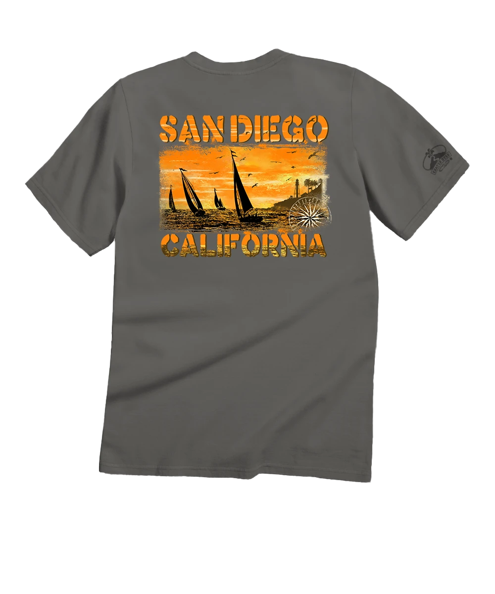 Sailboats - Crater Dyed® Short Sleeve Crewneck T-Shirt 1 Sailboats - Crater Dyed® Short Sleeve Crewneck T-Shirt