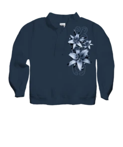 Lilies - Navy Long Sleeve Lightweight Pullover