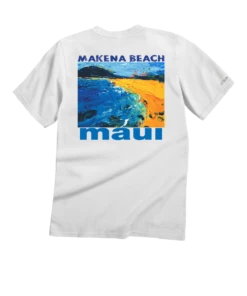 Makena Beach - White Short Sleeve Crewneck T-Shirt