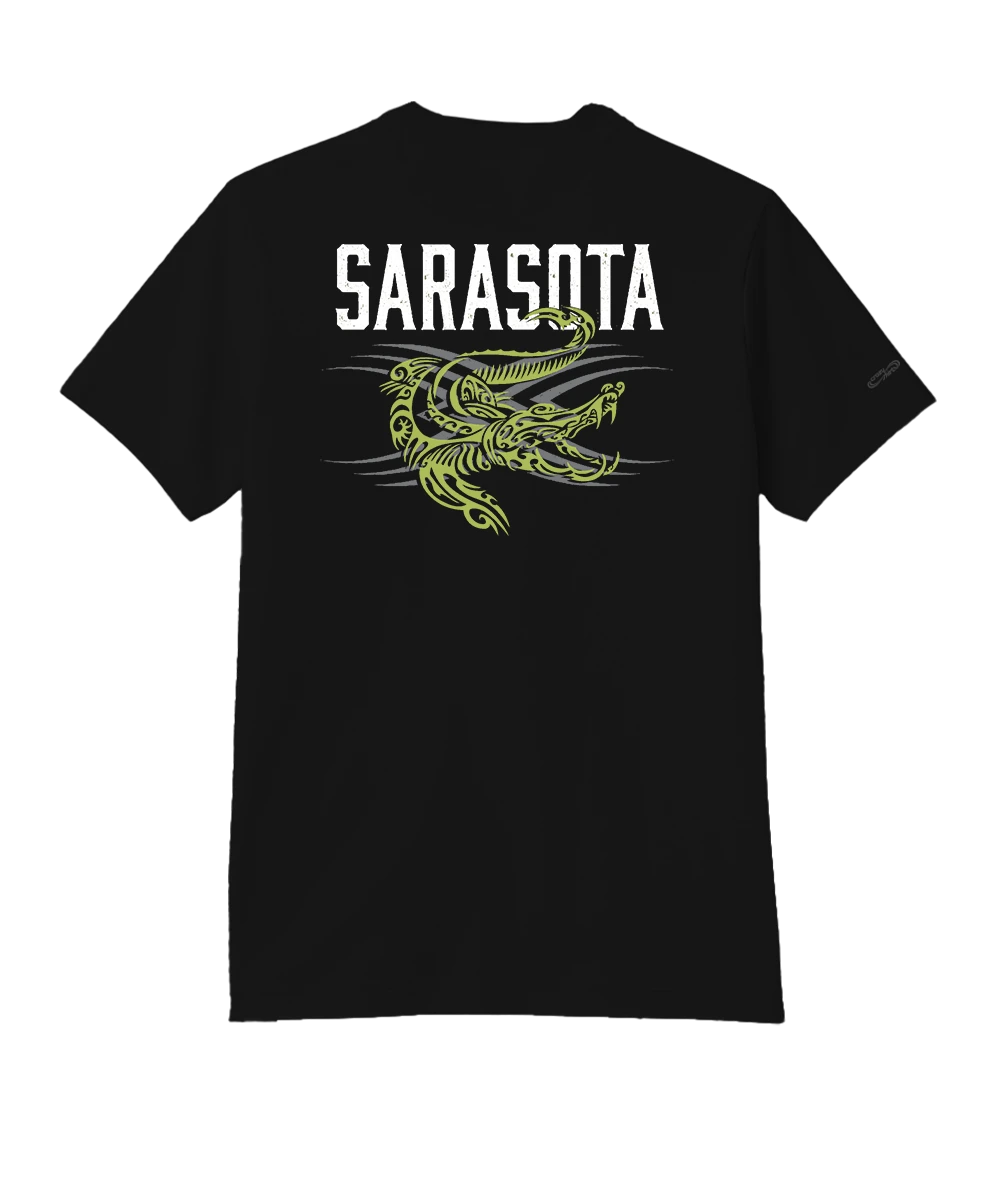 Tribal Gator - Jet Black Short Sleeve Pima T-Shirt 1 Tribal Gator - Jet Black Short Sleeve Pima T-Shirt