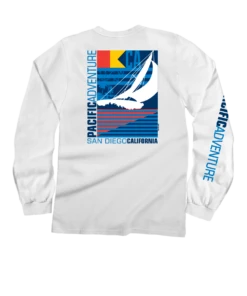 Pacific Adventure - White Long Sleeve Crewneck T-Shirt