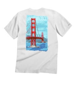 Painted Golden Gate - White Short Sleeve Crewneck T-Shirt