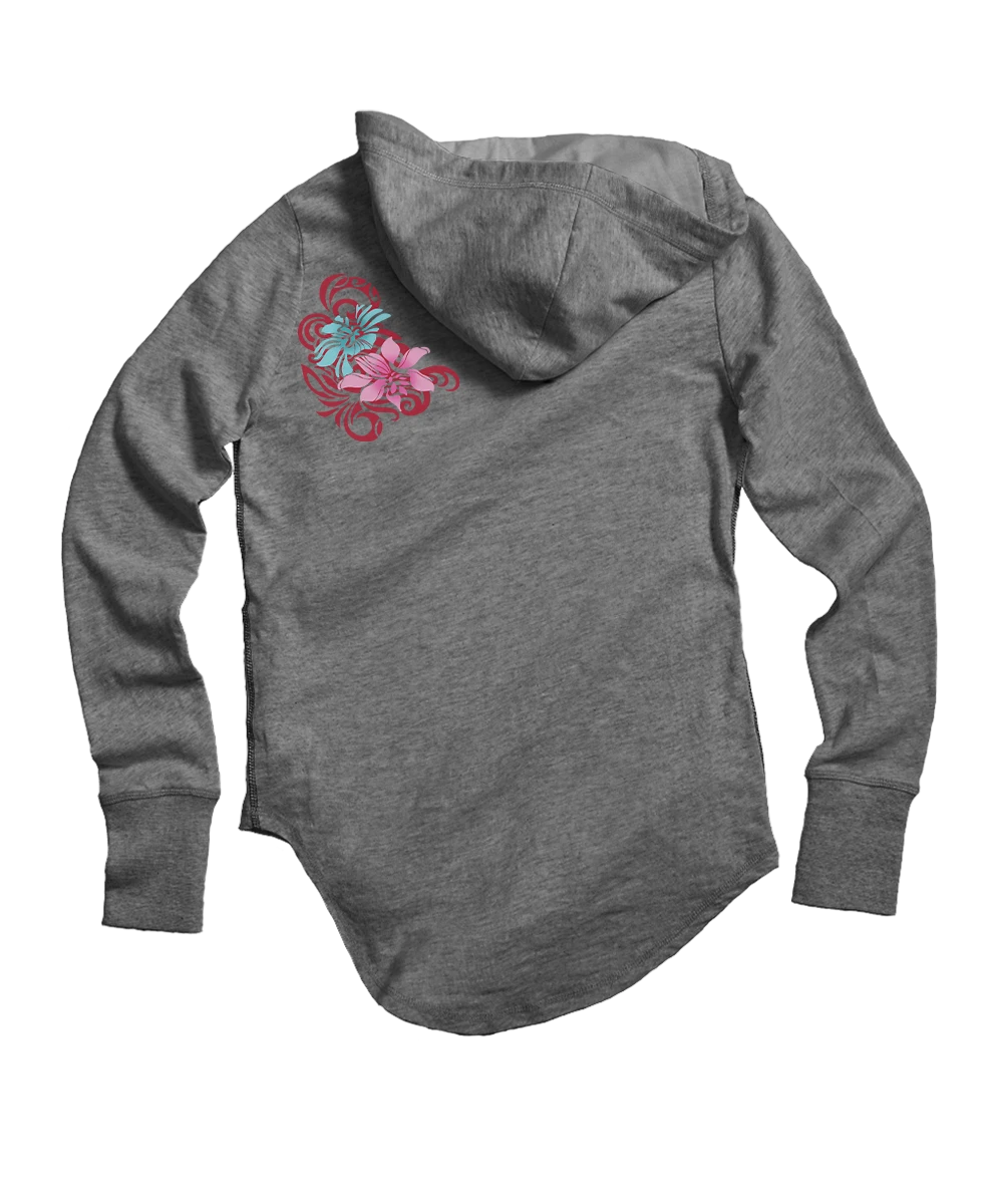 Pua Nalu - Gray Heather Long Sleeve Harmony Hooded T 4 Pua Nalu - Gray Heather Long Sleeve Harmony Hooded T - Image 4