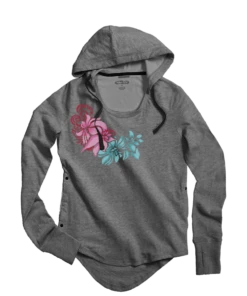 Pua Nalu - Gray Heather Long Sleeve Harmony Hooded T