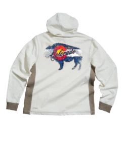 Buffalo Flag - Natural/Gray Long Sleeve Longboard Hooded Tee