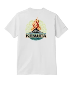 Kilauea Flame - White Short Sleeve Pima T-Shirt