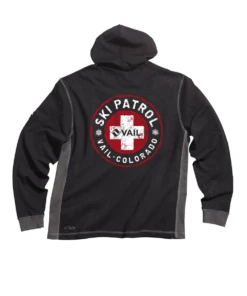 Vail Resort Search And Rescue - Black/Charcoal Long Sleeve Longboard Hooded Tee