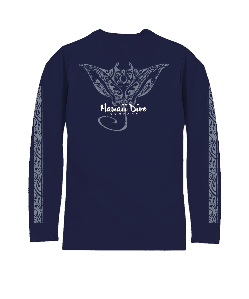 Tribal Dive - Indigo Long Sleeve Pima T-Shirt 1 Tribal Dive - Indigo Long Sleeve Pima T-Shirt