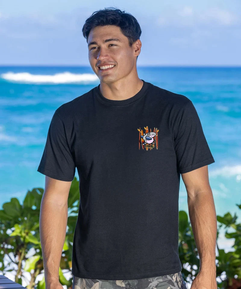 Sharka™ Surfboards - Black Short Sleeve Crewneck T-Shirt 3 Sharka™ Surfboards - Black Short Sleeve Crewneck T-Shirt - Image 3