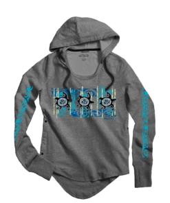 Nahele Honu - Gray Heather Long Sleeve Harmony Hooded T