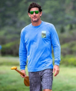 Painted Napali Coast - Blue Hawaii Dyed Long Sleeve Crewneck T-Shirt 6 Painted Napali Coast - Blue Hawaii Dyed Long Sleeve Crewneck T-Shirt -Crazy Shirts Sale Store 2011639 1A