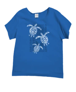 Honu Trio - Blue Hawaii Dyed Short Sleeve Scoop Neck T-Shirt