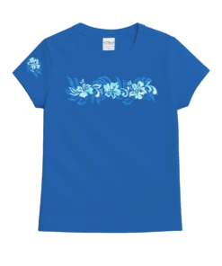 Oceania Stripe - Blue Hawaii Dyed Short Sleeve Crewneck T-Shirt