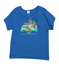 Volkswagen Hawaiian Humane Society Dog Day - Blue Hawaii Dyed Short Sleeve Scoop Neck T-Shirt