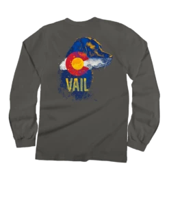 Vail Lab Flag - Crater Dyed® Long Sleeve Crewneck T-Shirt