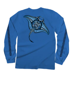 Ehukai Manta - Blue Hawaii Dyed Long Sleeve Crewneck T-Shirt