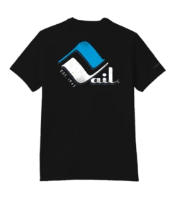Retro Vail Frost - Jet Black Short Sleeve Pima T-Shirt