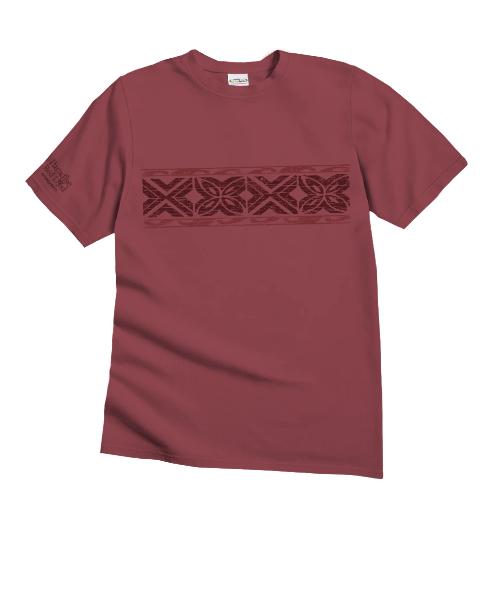 Tapa Band - Paradise Red Dyed Short Sleeve Crewneck T-Shirt 1 Tapa Band - Paradise Red Dyed Short Sleeve Crewneck T-Shirt