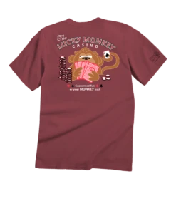 Lucky Monkey - Paradise Red Dyed Short Sleeve Crewneck T-Shirt