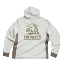 Colorado Bear Mark - Natural/Gray Long Sleeve Longboard Hooded Tee