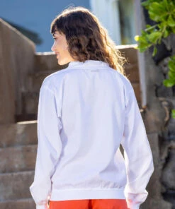 Paradise Palms - White Long Sleeve Lightweight Pullover -Crazy Shirts Sale Store 2012360 1A