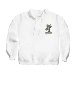 Paradise Palms - White Long Sleeve Lightweight Pullover