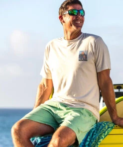 Painted Kilauea Flow - Coconut Short Sleeve Crewneck T-Shirt -Crazy Shirts Sale Store 2012433 1A