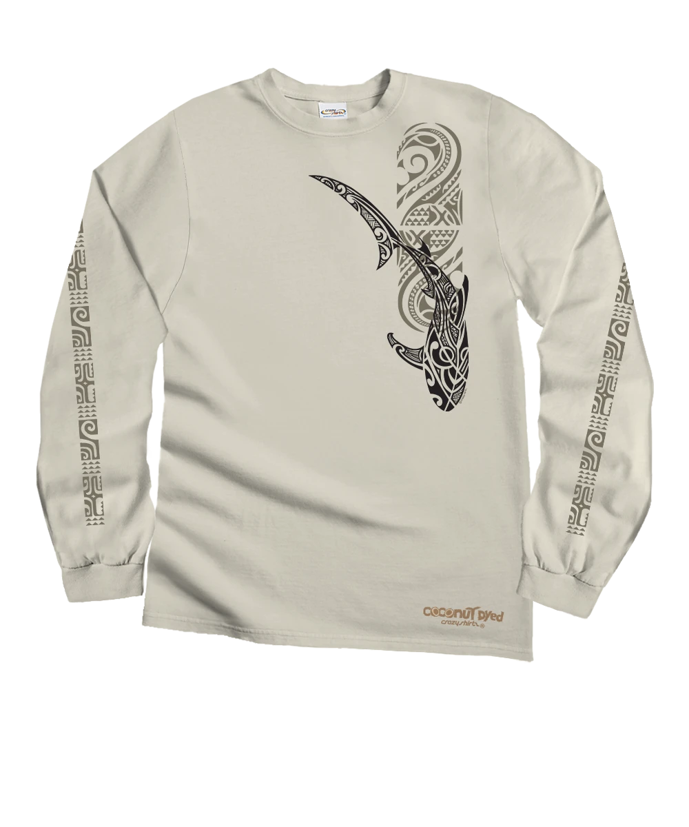 Mano Kaipo - Coconut Dyed Long Sleeve Crewneck T-Shirt 1 Mano Kaipo - Coconut Dyed Long Sleeve Crewneck T-Shirt