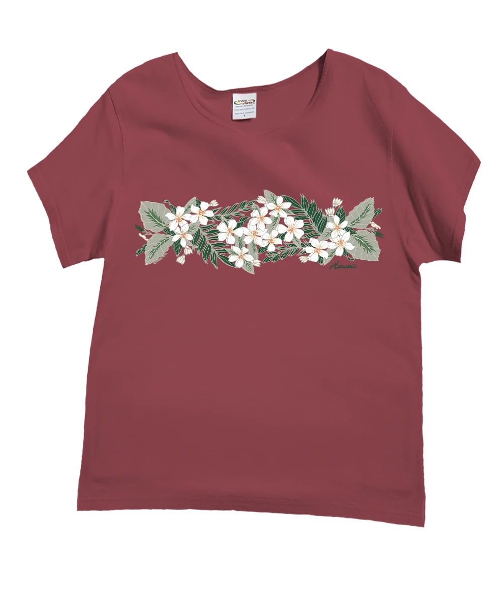 Orange Blossom Band - Paradise Red Dyed Short Sleeve Scoop Neck T-Shirt 1 Orange Blossom Band - Paradise Red Dyed Short Sleeve Scoop Neck T-Shirt