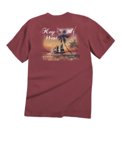 Sails At Sunset - Paradise Red Dyed Short Sleeve Crewneck T-Shirt